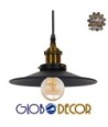GLOBOSTAR® CARAVEL 01167 Vintage Κρεμαστό Φωτιστικό Οροφής με Ντουί 1 x E27 AC 220-240V IP20 - Μαύρο & Χρυσό - Μ22 x Π22 x Υ13cm